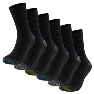 Mens 6 Pack Premium Cotton Blend Contrast Work Socks